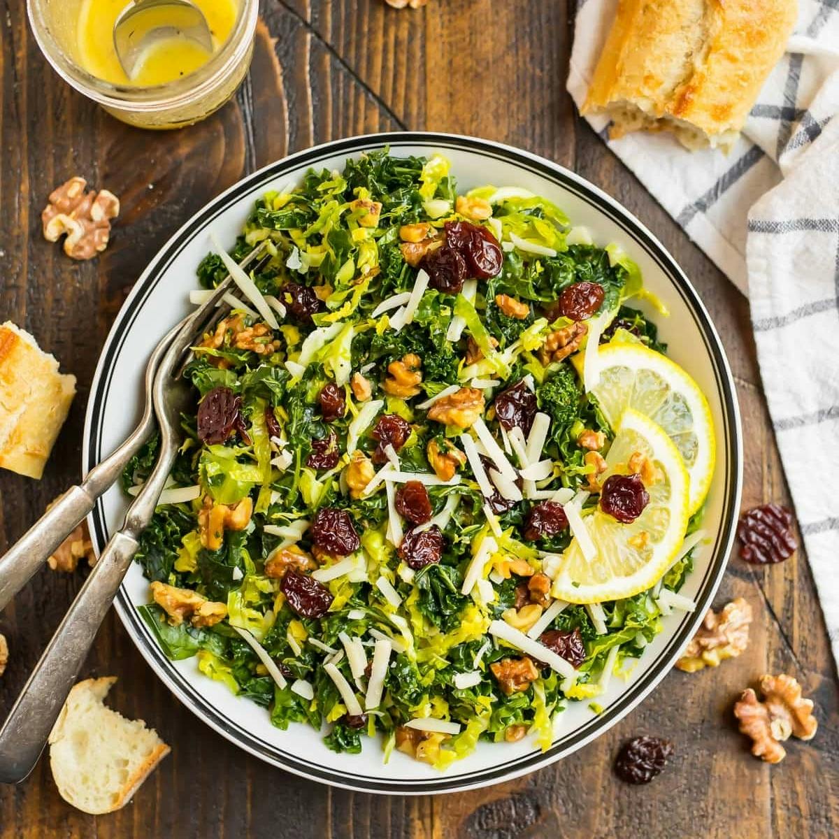 Kale and Brussels Sprouts Salad