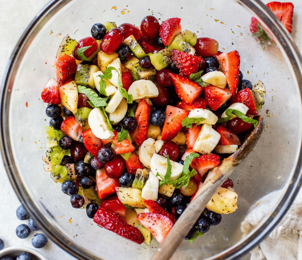 fruit salad in a bowl
