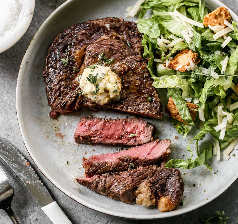 Juicy Air Fryer Steak with Herb Butter