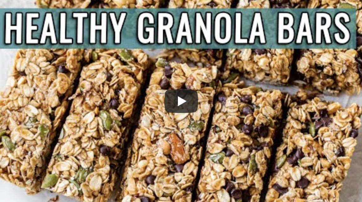 healthy granola bars cut into slices