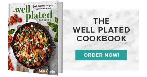 The Well Plated Cookbook by Erin Clarke with a link to purchase