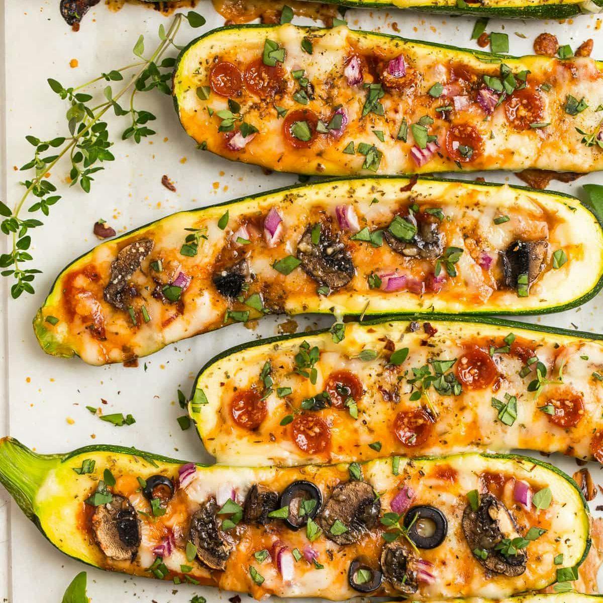 Zucchini Pizza Boats