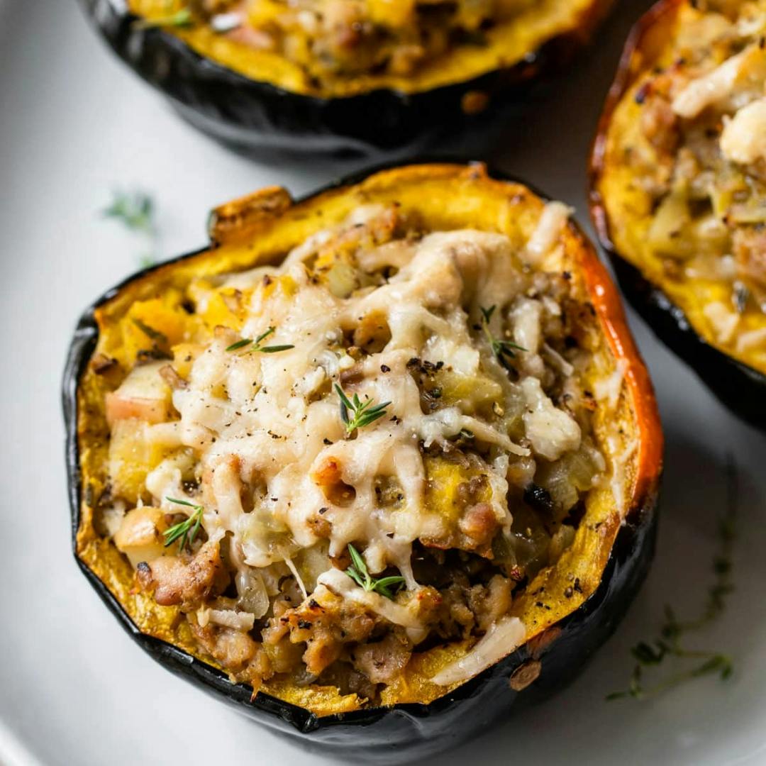 Stuffed Acorn Squash with Sausage