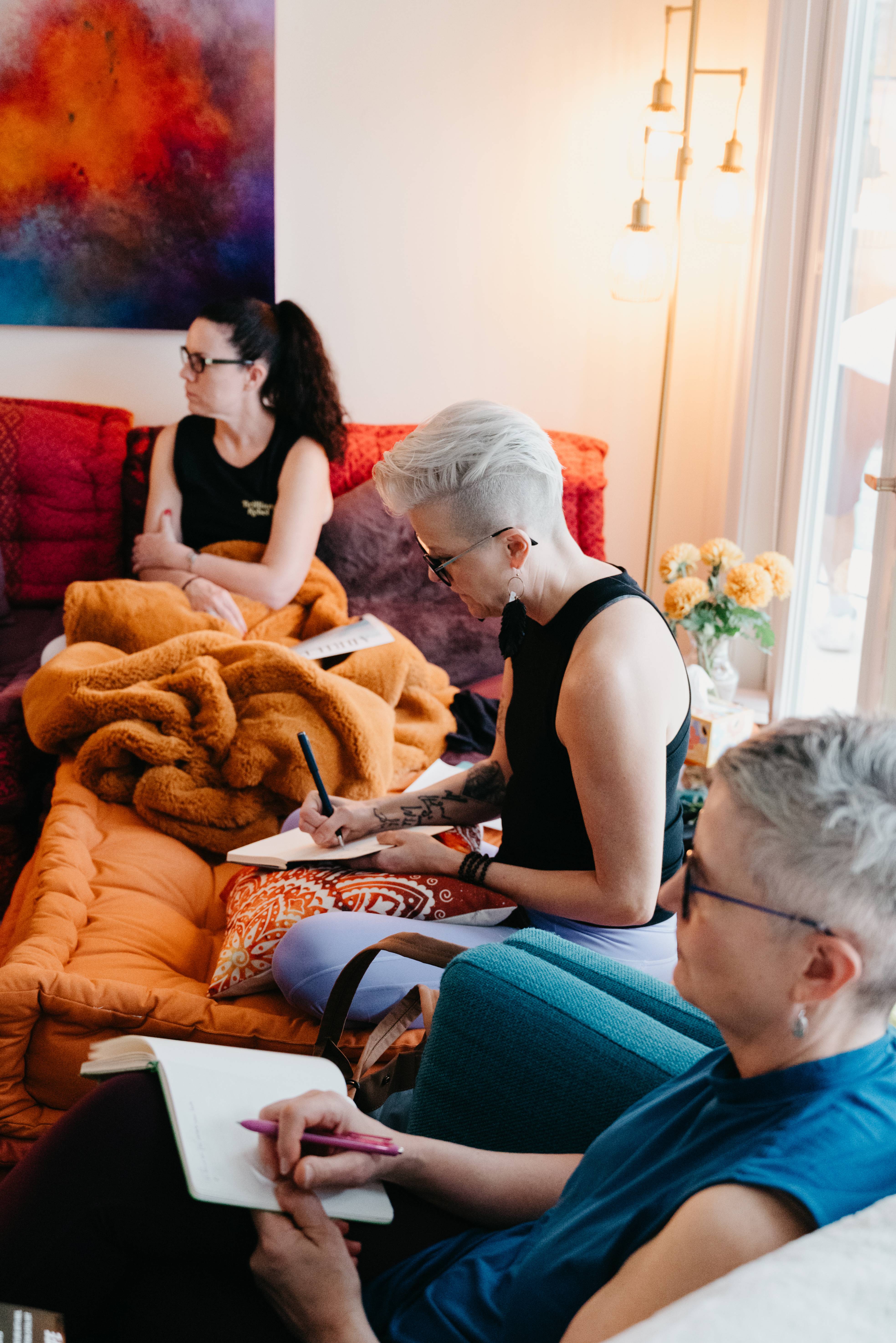 Photo of three ladies at a retreat