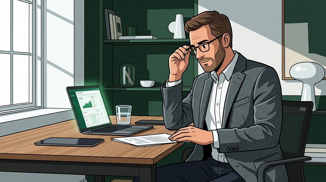 A high-income American professional reviewing  retirement account documents and Roth conversion  strategy — The Compound View