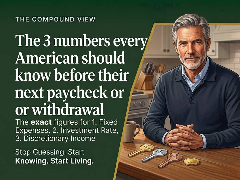A W-2 employee reviewing three key financial numbers on their tax return and investment accounts — The Compound View