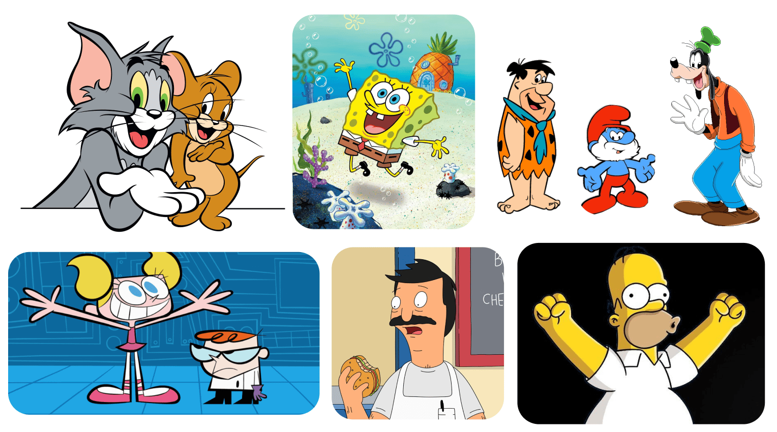 Cartoon characters with four fingers. 