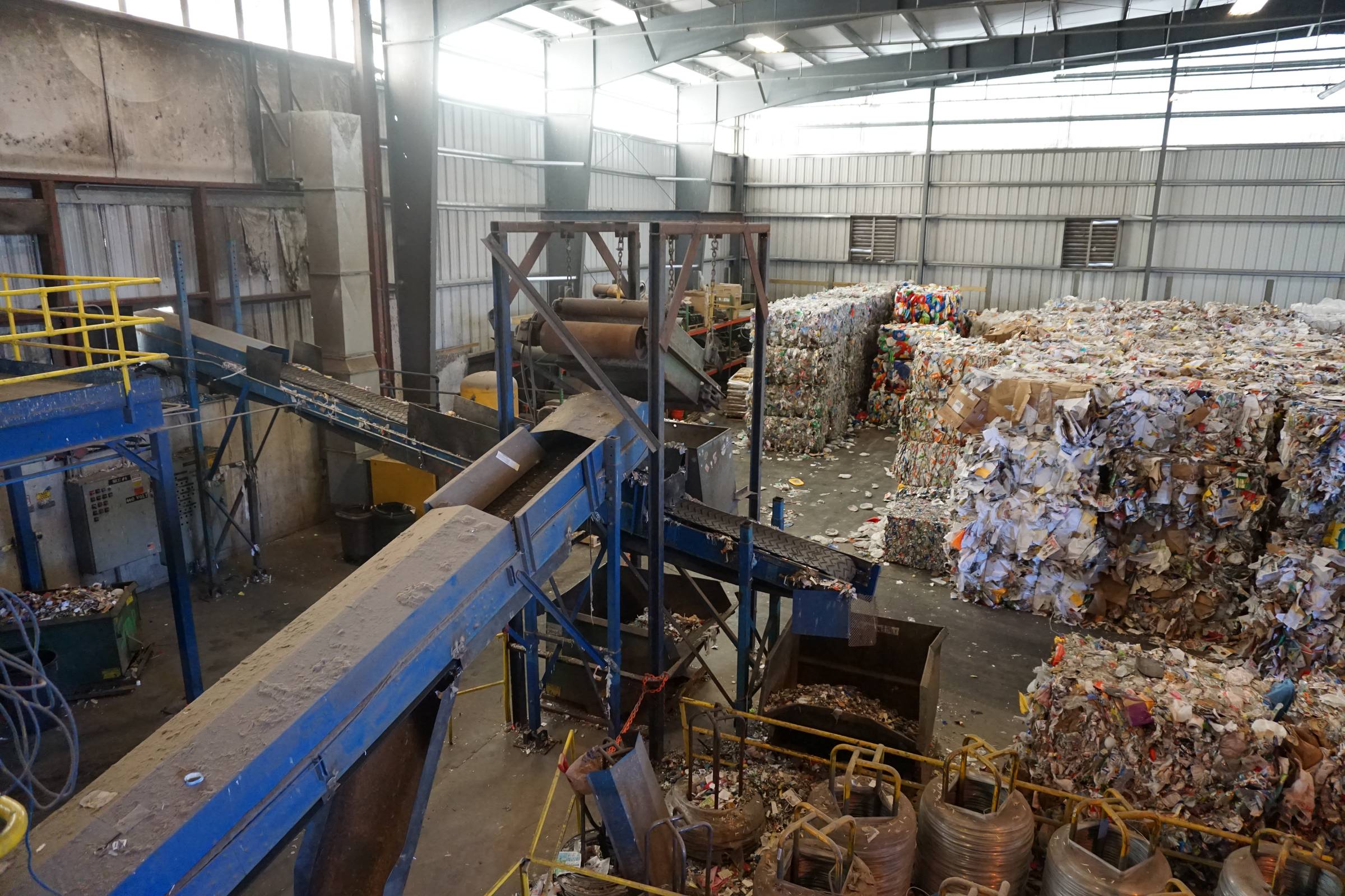The interior of the Materials Recovery Facility in Ann Arbor, Michigan (United States).