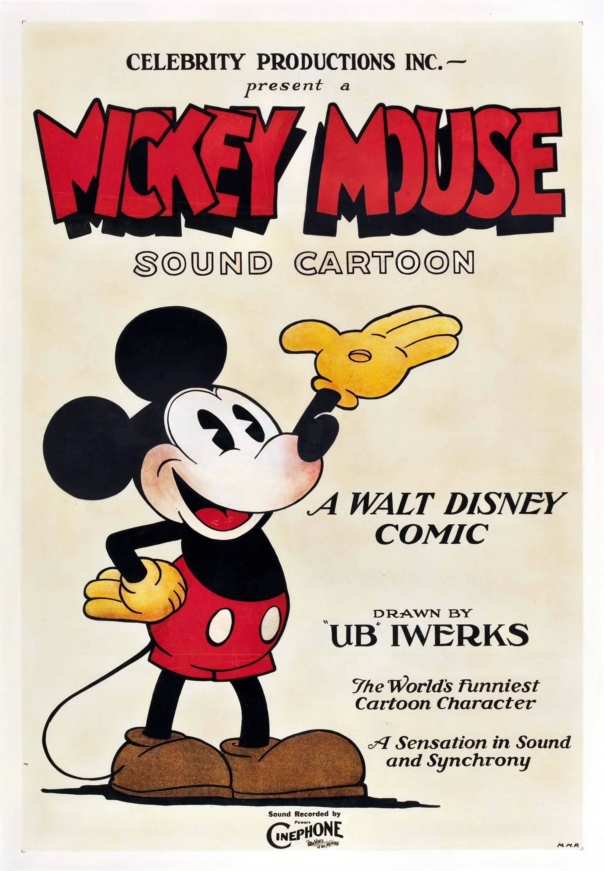 1928 poster of Mickey Mouse