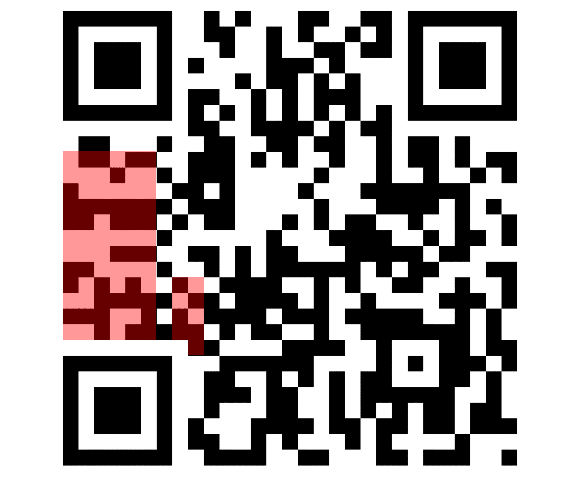 Error correction on a QR code. 