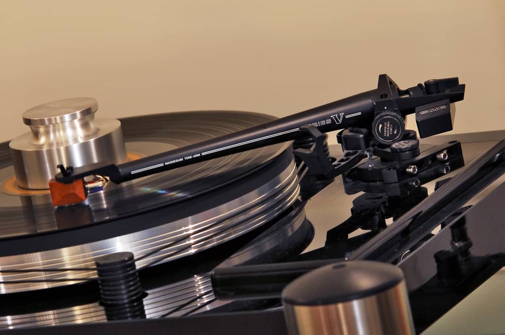 Tonearm of a record player. 