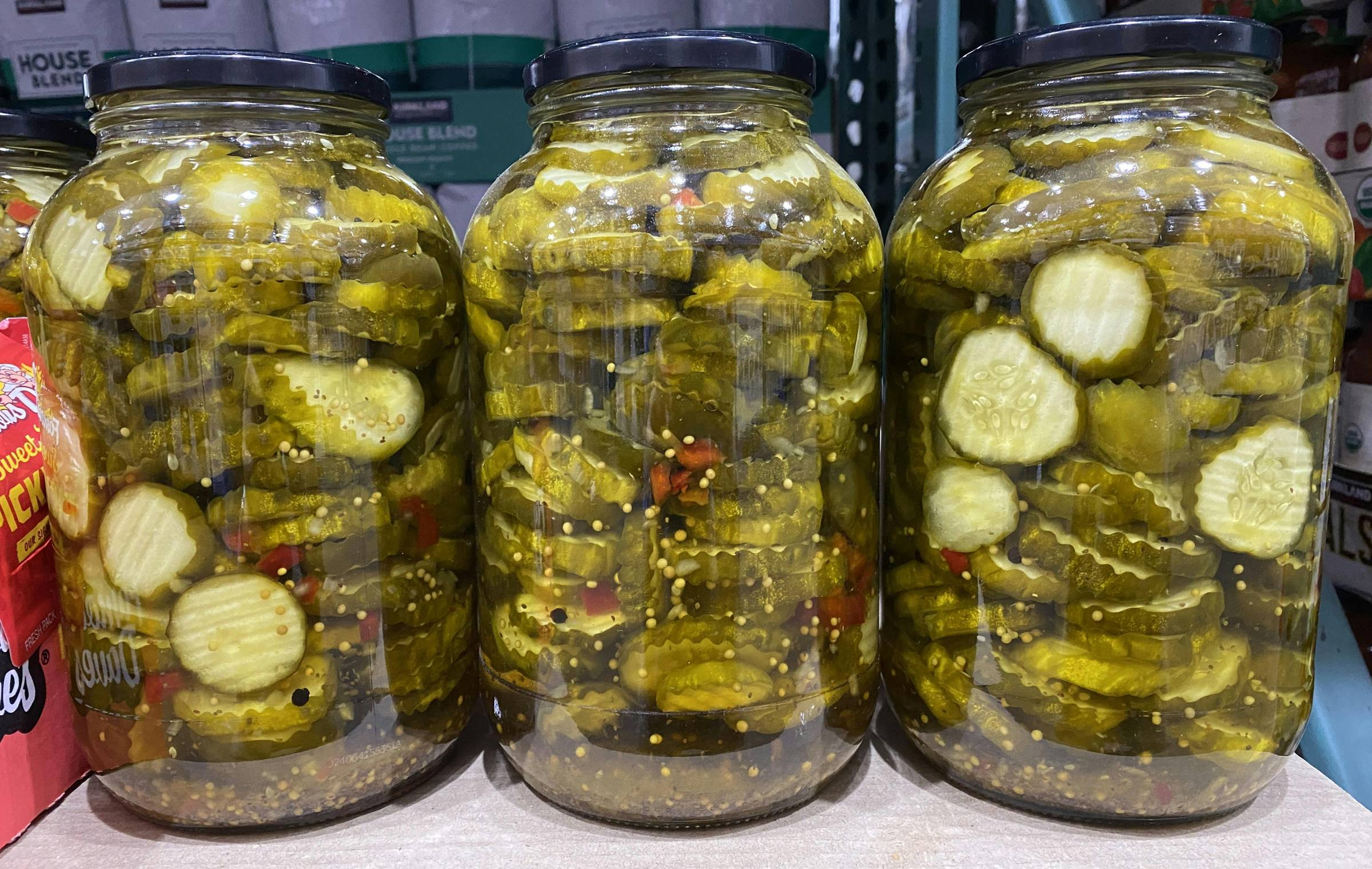 3 jars of pickles