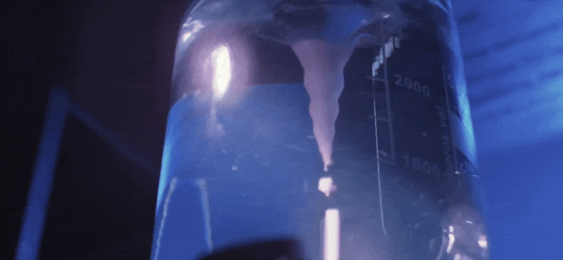  GIF showing chemical coagulation in action.