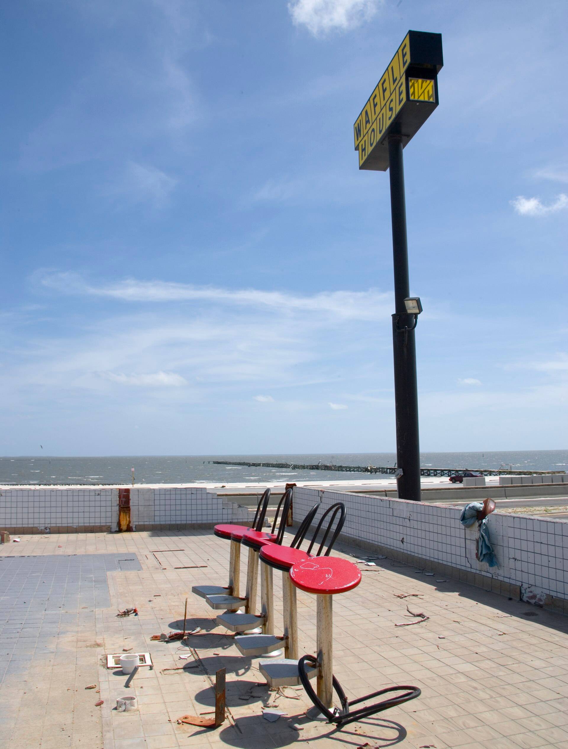 image of waffle house reduced to rubble after a hurricane