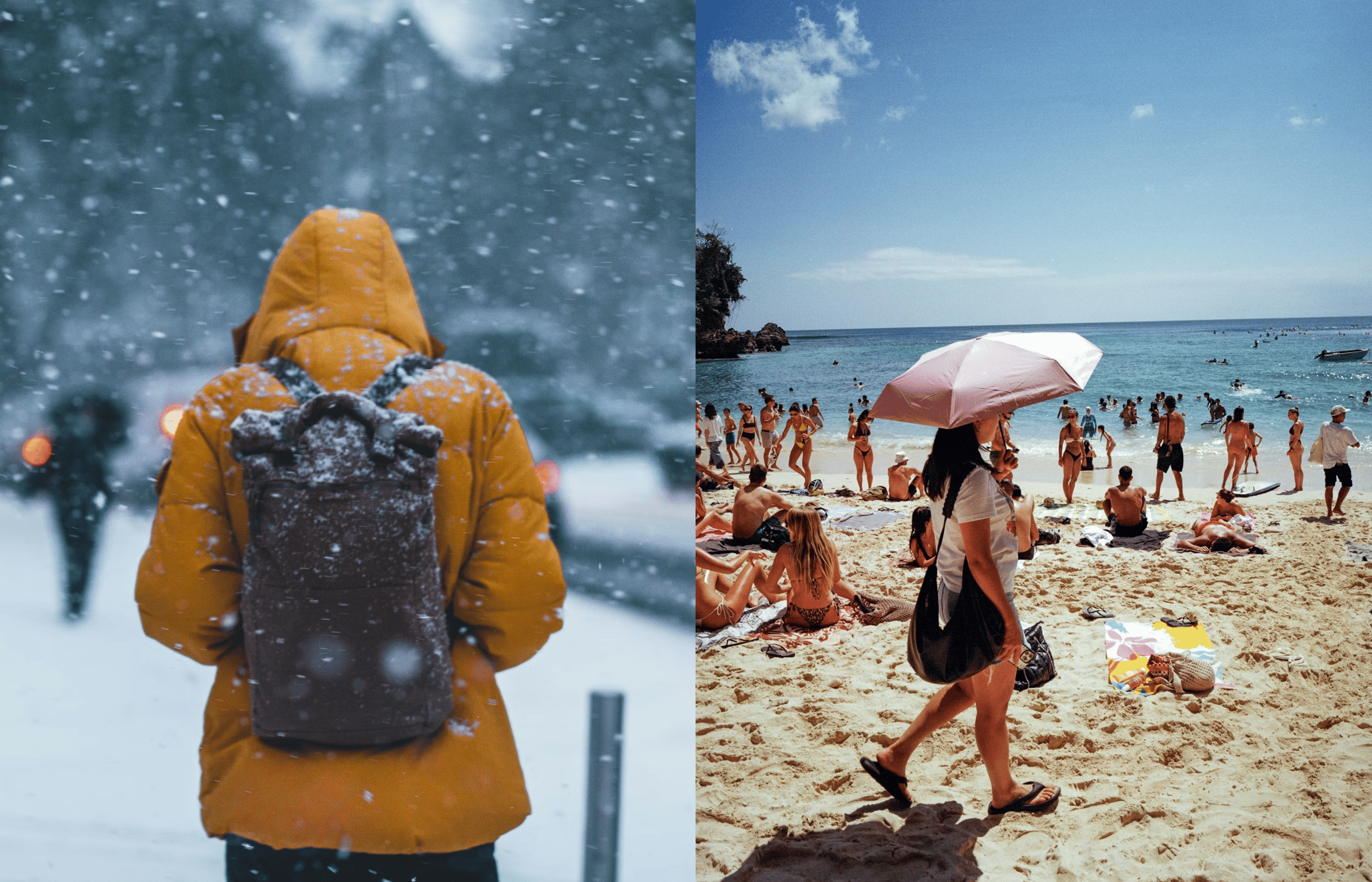 left: person on cold day | right: person on hot day