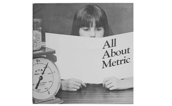 GIF showing metric education booklet