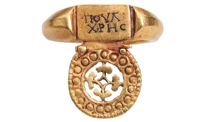 A gold ring from 4th century ancient Rome.