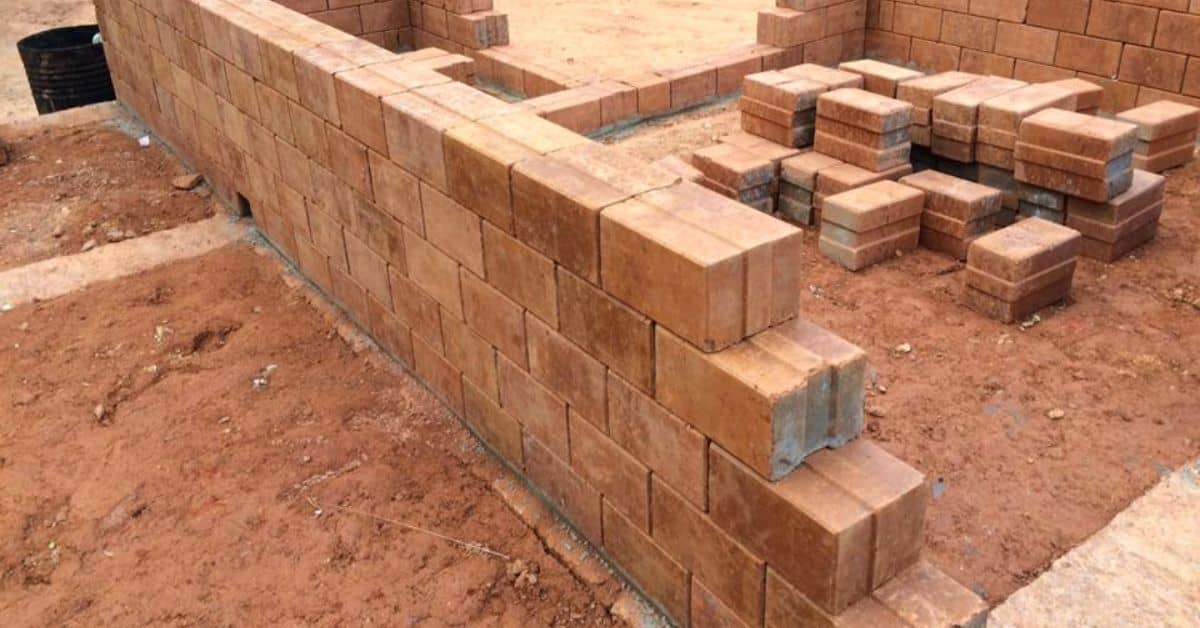ICEBs stacked at a construction site