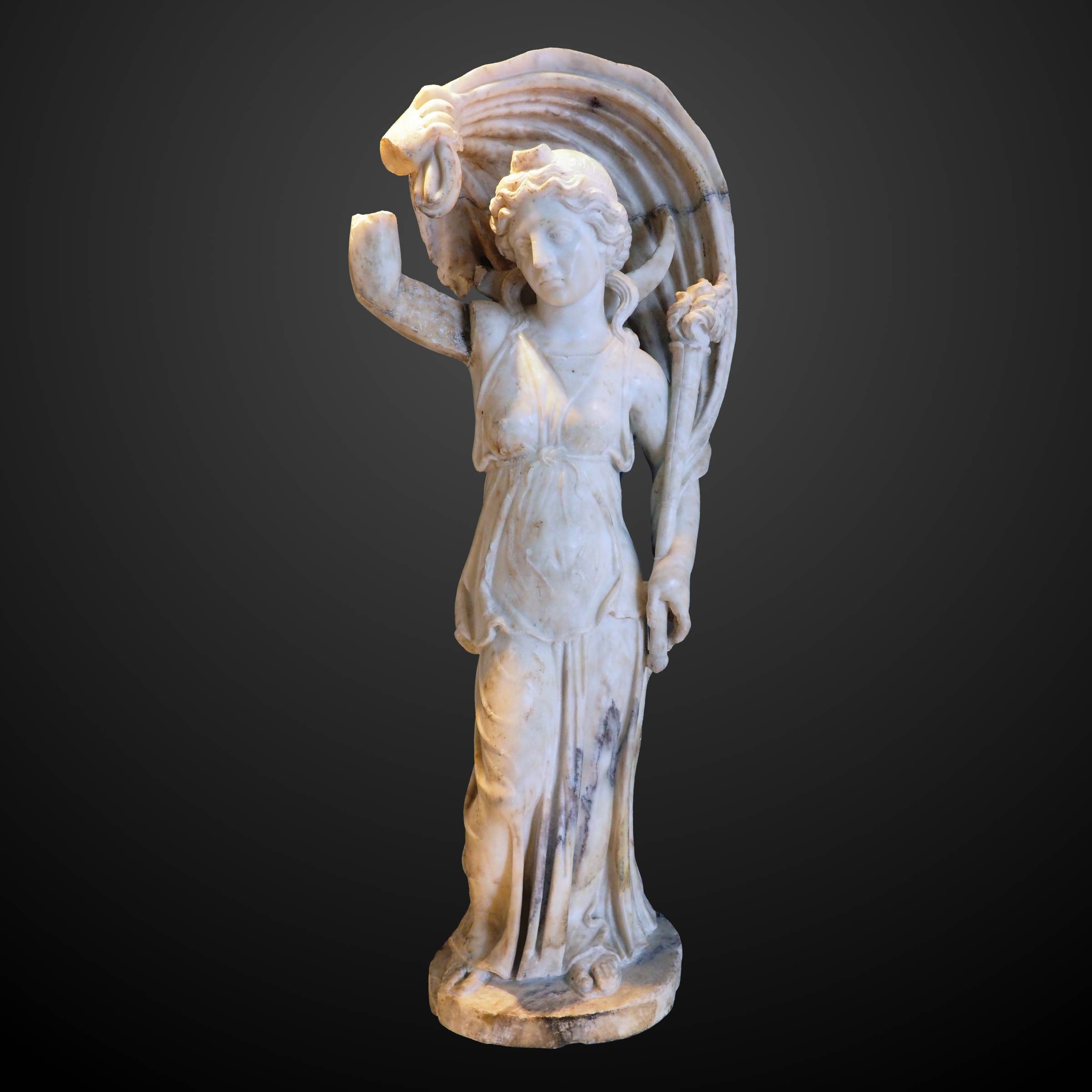 Statue of Luna, the Greek goddess of the moon.  