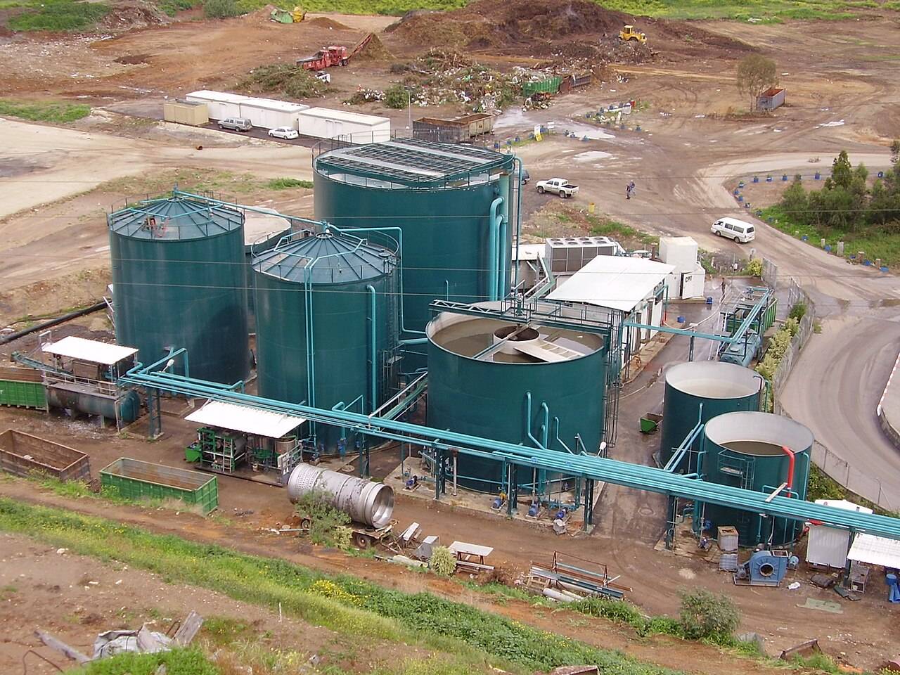 Photograph of anaerobic digesters, Tel-Aviv