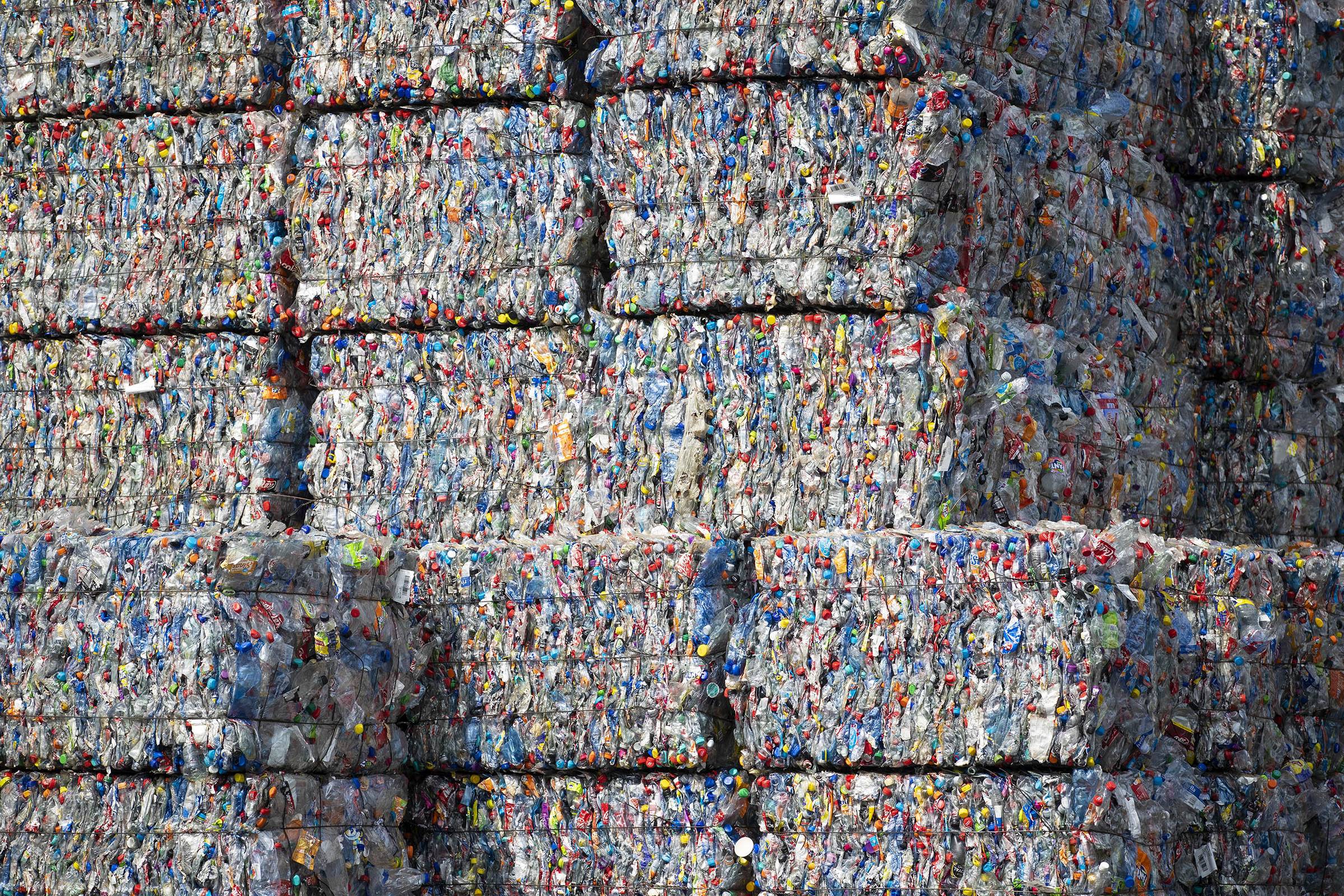 bales of plastic for export