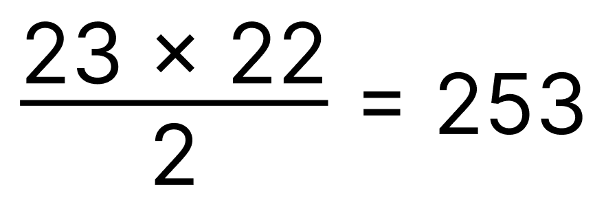 23*22/2=253