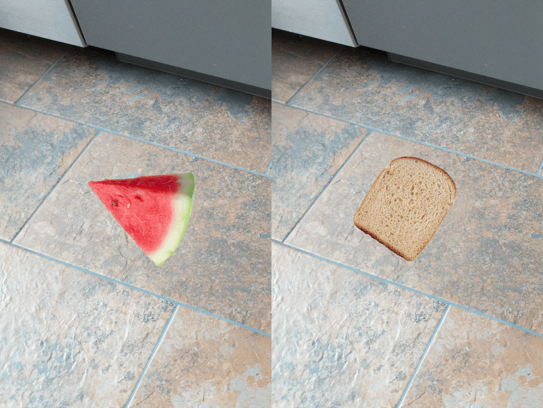 food dropped on floor