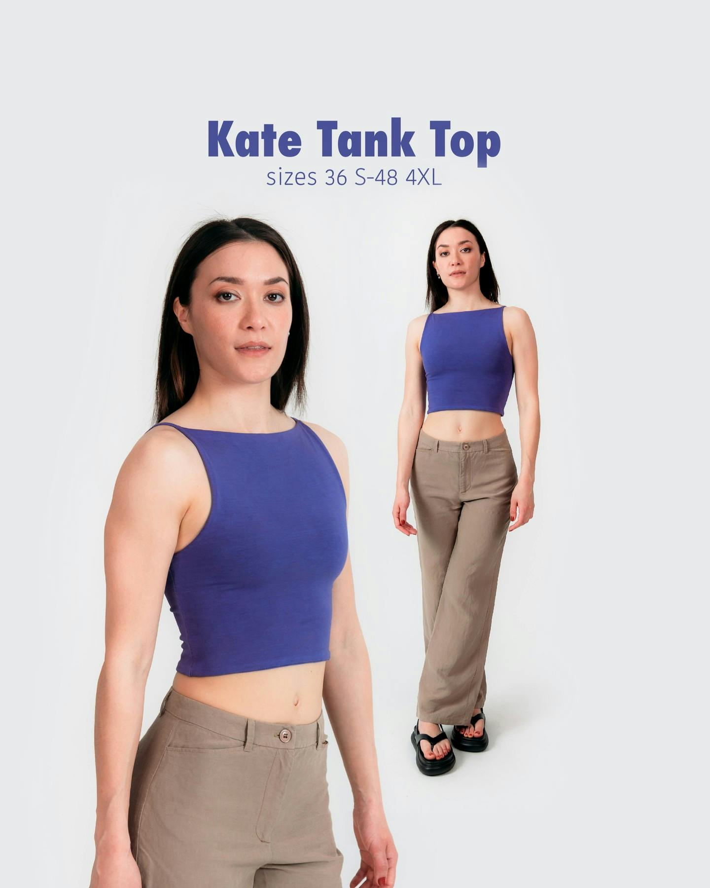 Happy Monday everyone! Here's the Kate take top, a 90s inspired minimal tank top. Once again I used some cotton jersey for this pattern, which is one of my favorite fabrics to work with and wear for tops. It features a boat neckline, little straps, and it's double-sided. Inspo is the 90s, in particular Calvin Klein - find pics in the end (1997)! I made a dress using this pattern combined with my Eta knit skirt pattern which is an older pattern of mine, I'll publish the video tutorial in a bit.
Also, I must say that this blue version is cropped, so the actual pattern is longer - I often make a version with more as it's easy to make less with it.
Click the link in bio to watch the #katediytop tutorial and head to the description to get the pattern half price on my shops. 
Kissy emoji!
.
.
.
#sewingpattern #sewistsofinstagram #memade