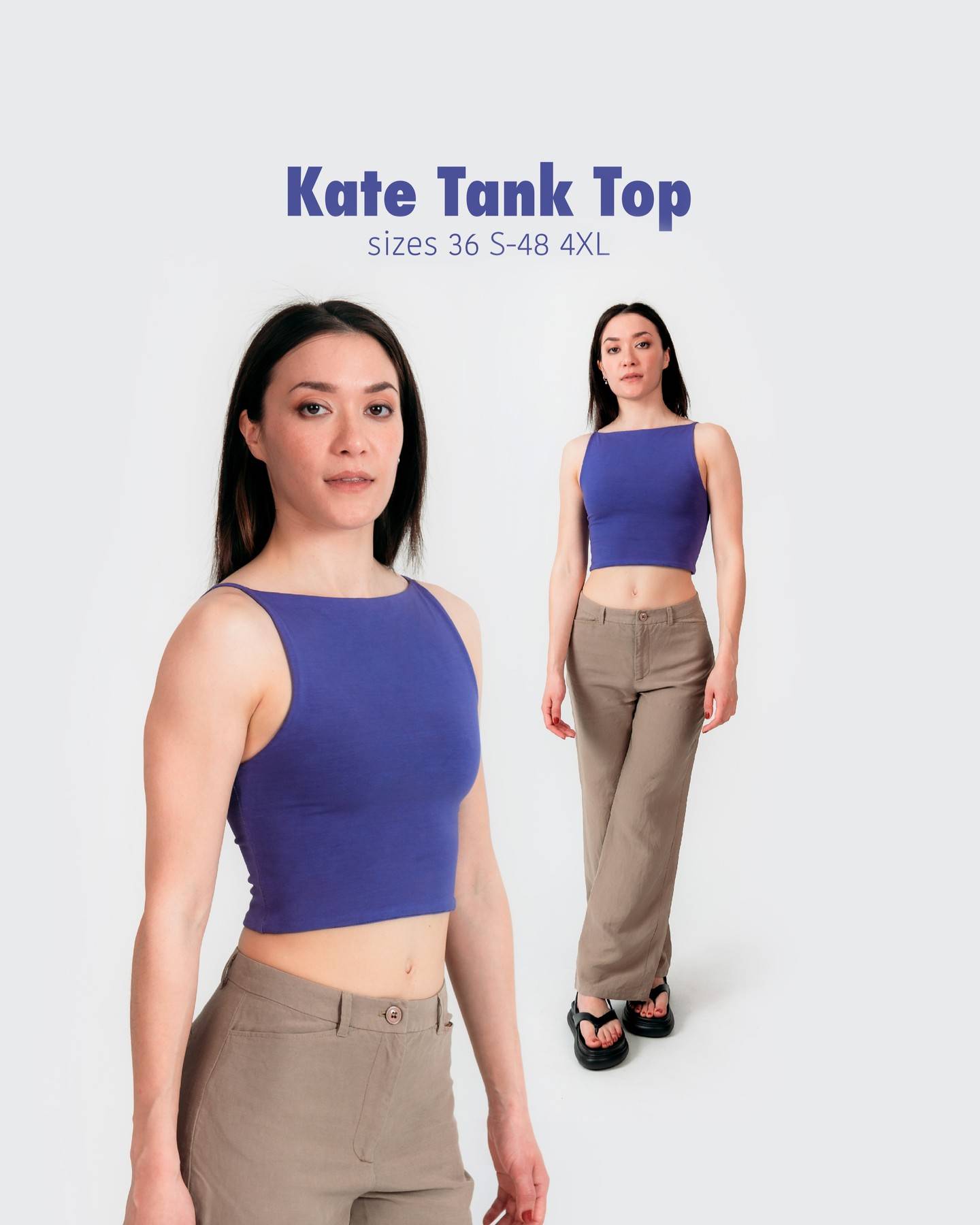 Happy Monday everyone! Here's the Kate take top, a 90s inspired minimal tank top. Once again I used some cotton jersey for this pattern, which is one of my favorite fabrics to work with and wear for tops. It features a boat neckline, little straps, and it's double-sided. Inspo is the 90s, in particular Calvin Klein - find pics in the end (1997)! I made a dress using this pattern combined with my Eta knit skirt pattern which is an older pattern of mine, I'll publish the video tutorial in a bit.
Also, I must say that this blue version is cropped, so the actual pattern is longer - I often make a version with more as it's easy to make less with it.
Click the link in bio to watch the #katediytop tutorial and head to the description to get the pattern half price on my shops. 
Kissy emoji!
.
.
.
#sewingpattern #sewistsofinstagram #memade