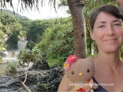 Jenn at a waterfall in Maui