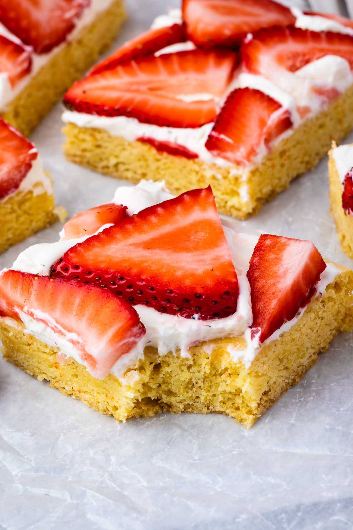 strawberry shortcake bar with bite missing