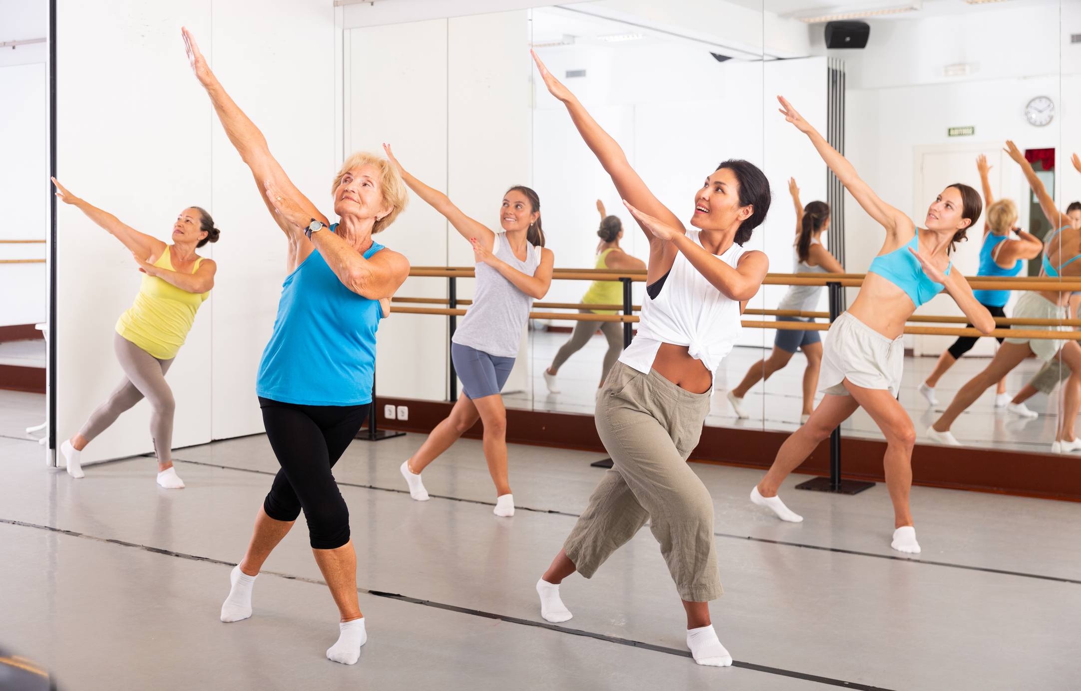 Senior woman in dance class
