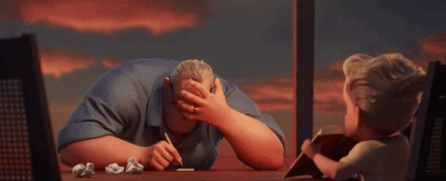 Mr. Incredible confused as to why they changed math when helping Dash with his homeowrk.