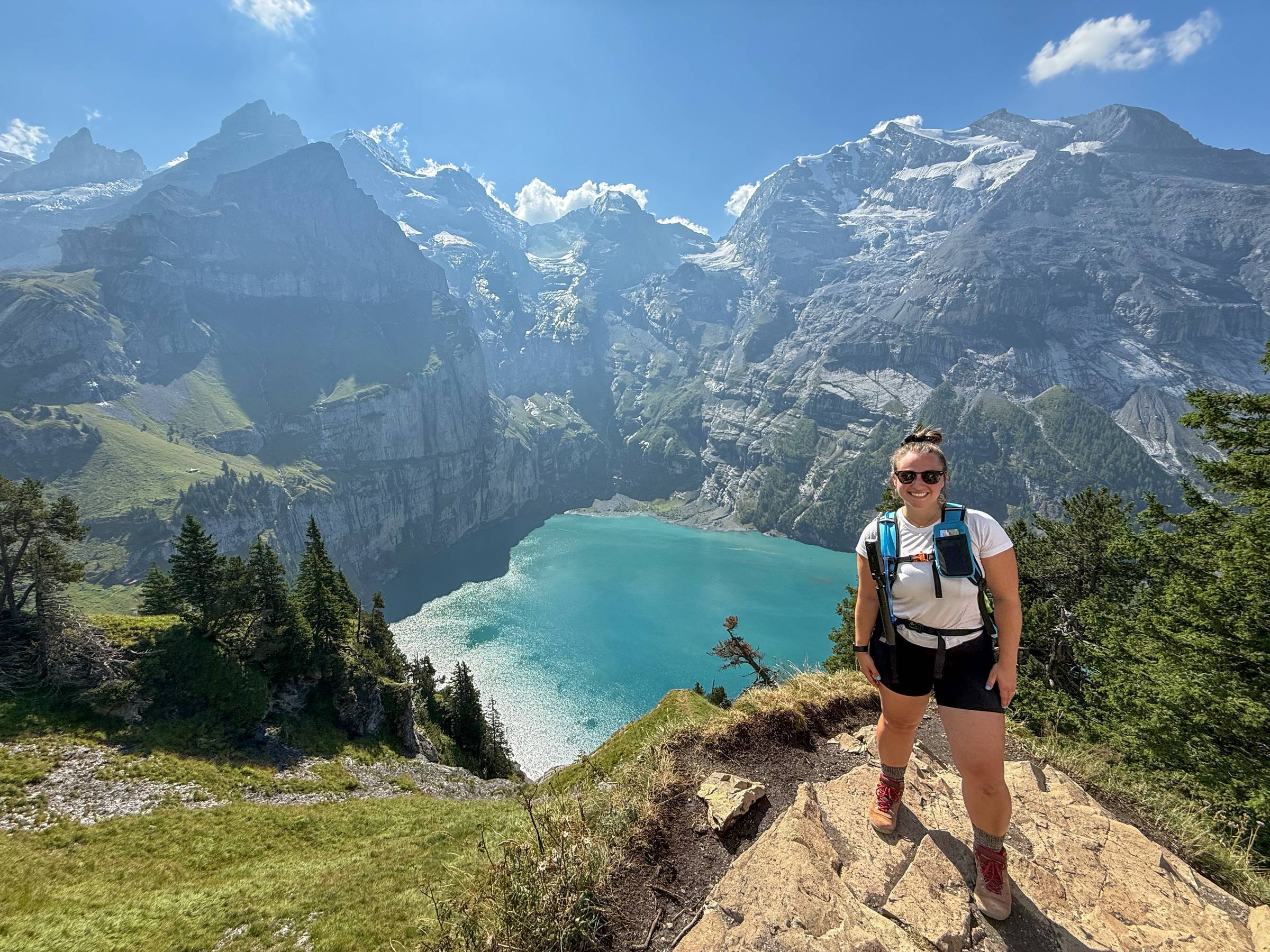 Standing at Lake Oeschinensee