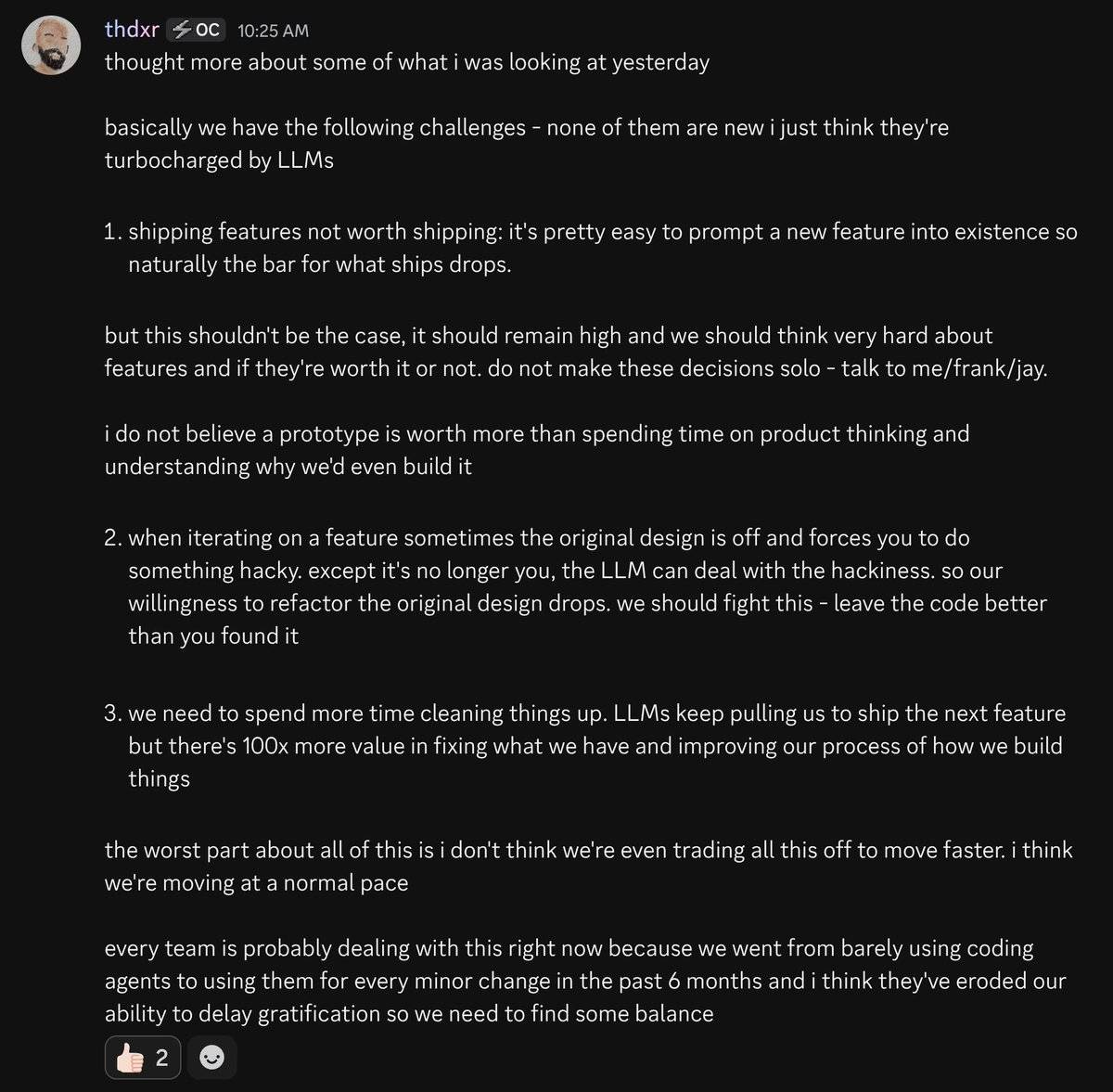 "Let's not ship features not worth shipping."