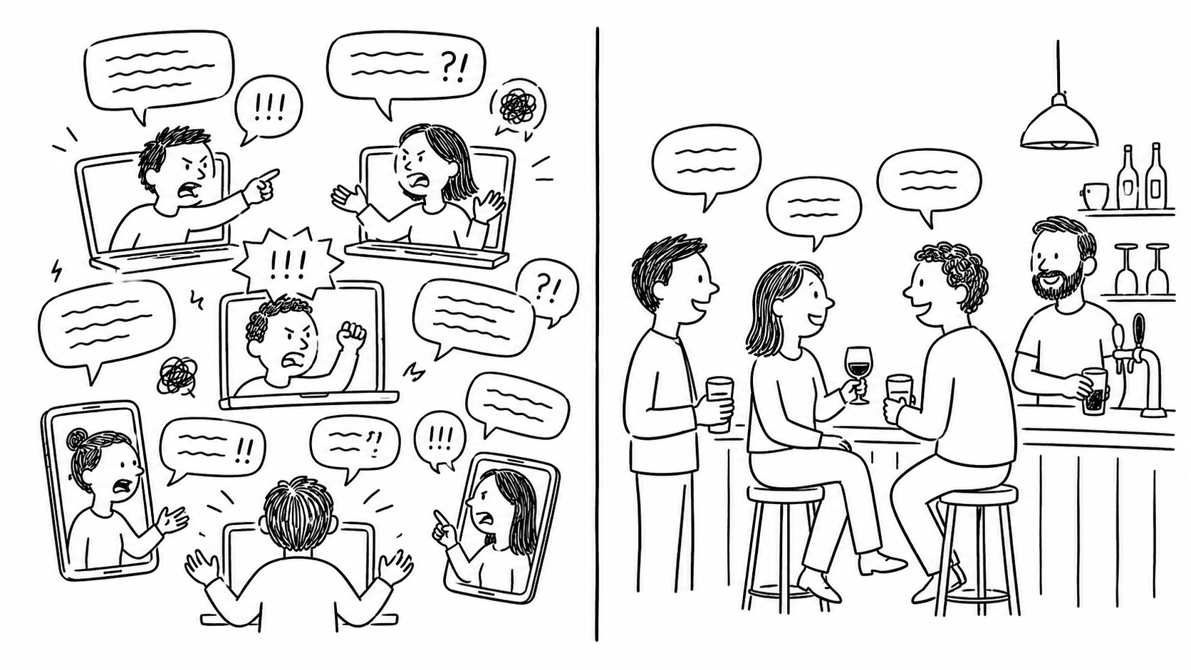 Raucous online forums vs the pub