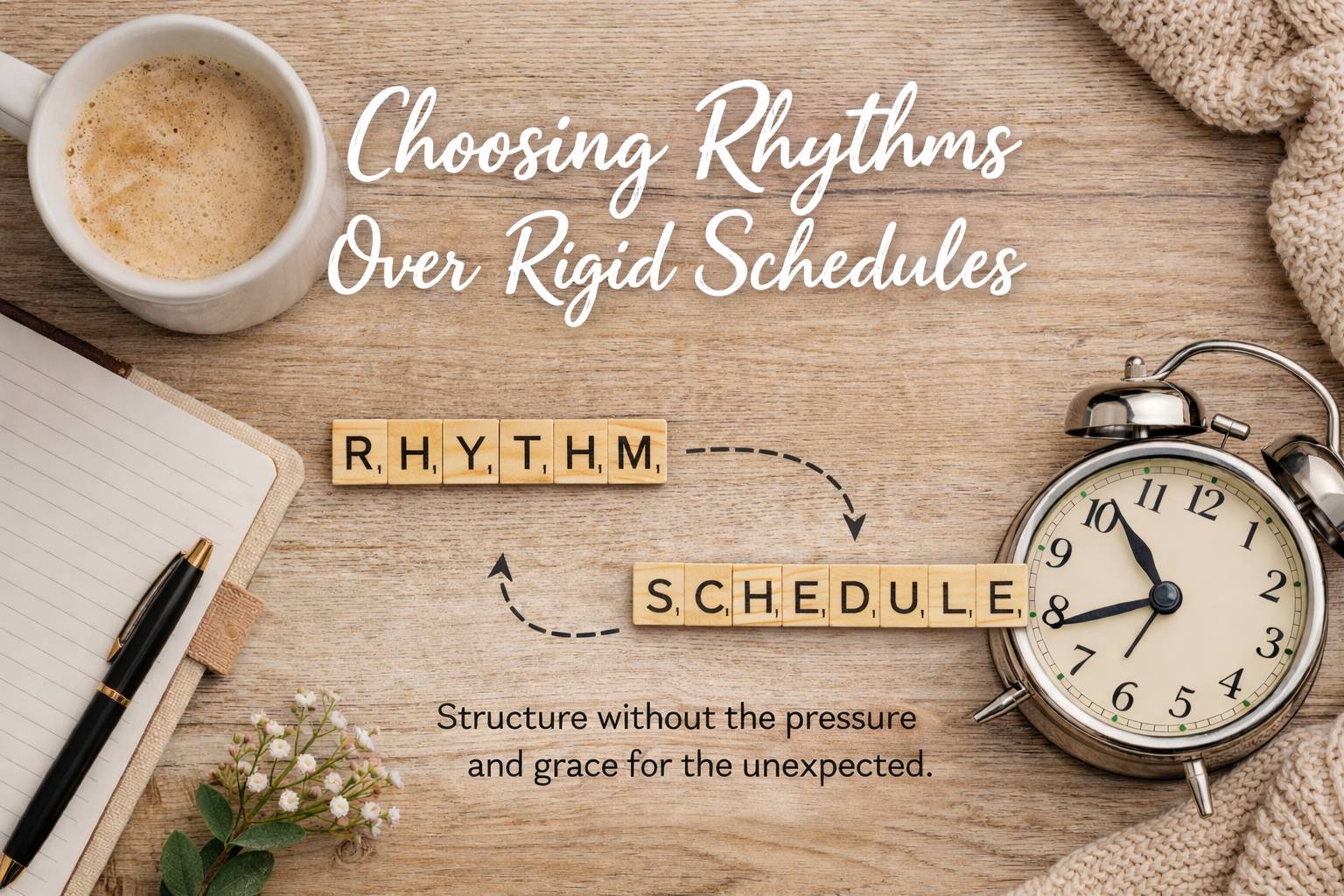 choosing rhythms over schedules - email about structure without pressure