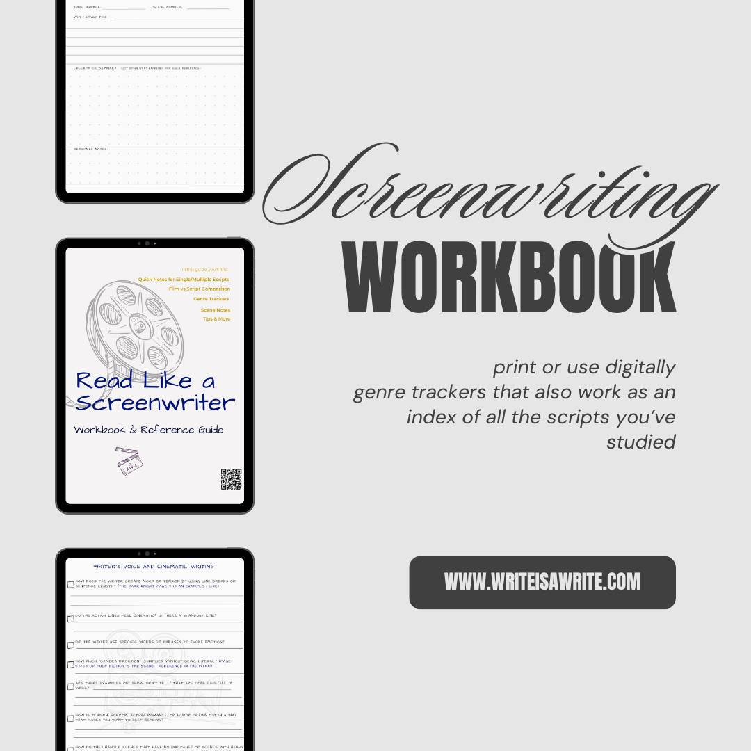 Read Like a Screenwriter: Workbook & Reference Guide (Printable)