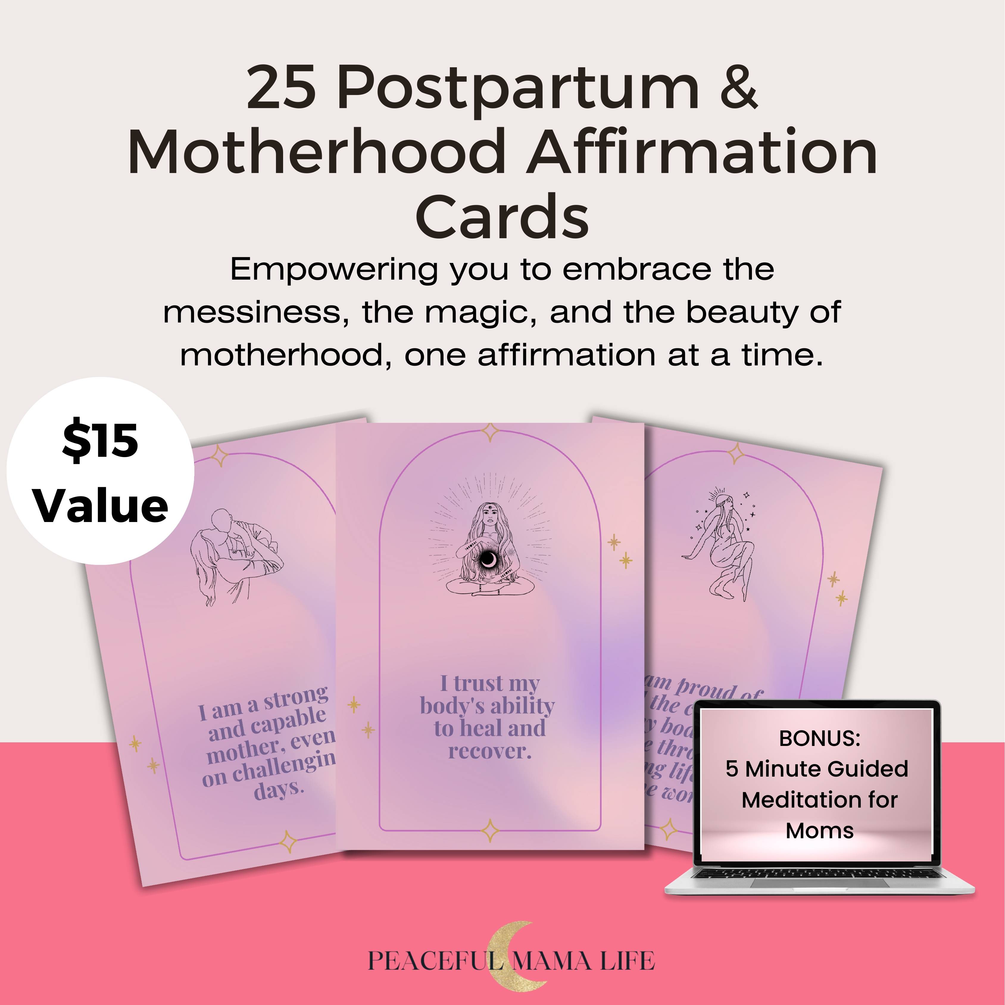 Postpartum And Motherhood Affirmation Card Deck