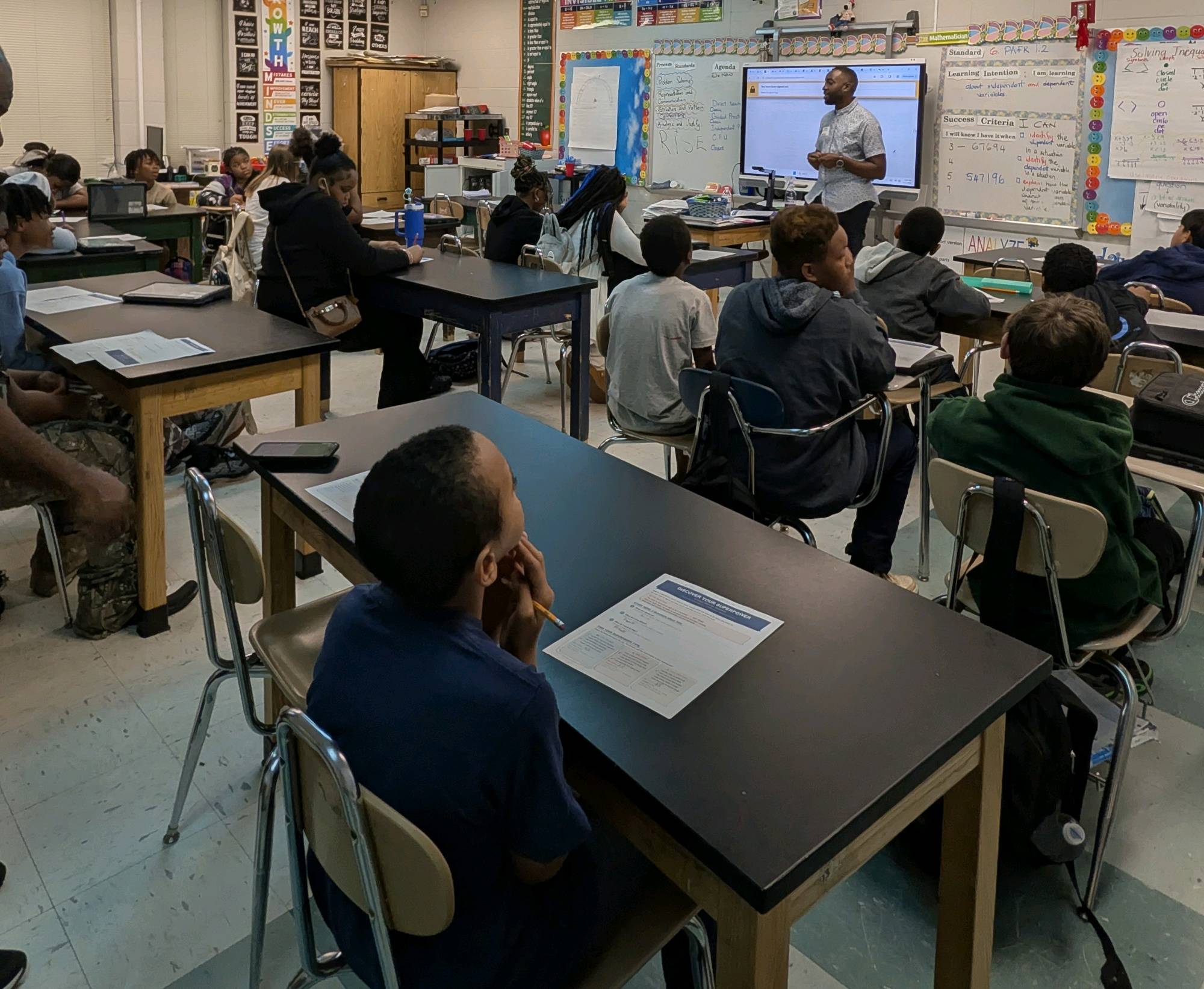 TBS Village booth at the Discover Your Superpower career fair