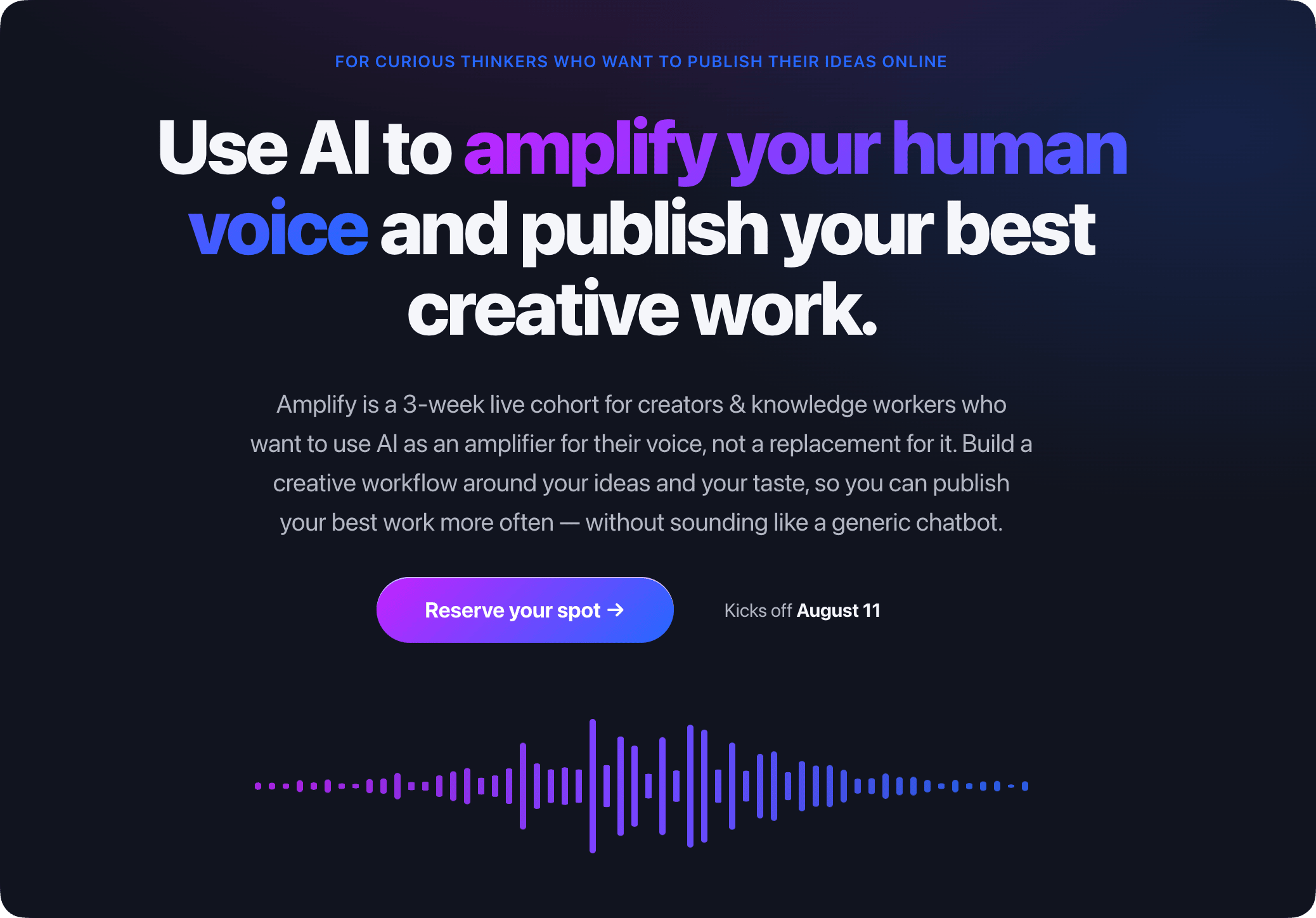 The Amplify cohort page.