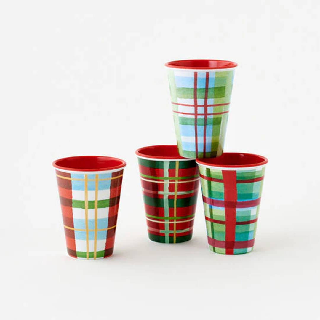 Plaid Cup Set