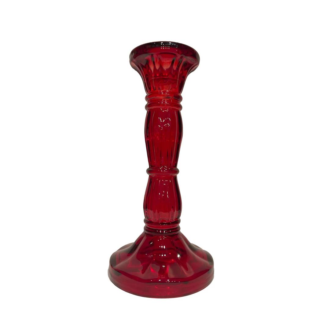 Red Glass Candlestick