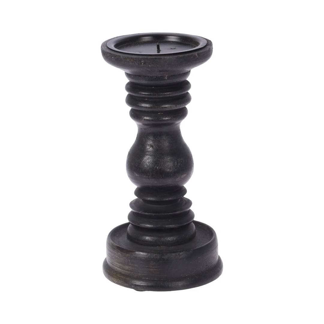 Black Mango Wood Candleholders