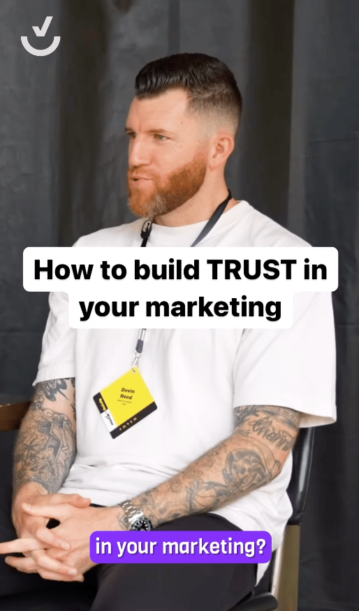 Devin answering the interview question "how do you build trust in your marketing?" click tow to the video watch and hear his answer. 