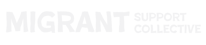 Migrant Support Collective logo in white on purple background
