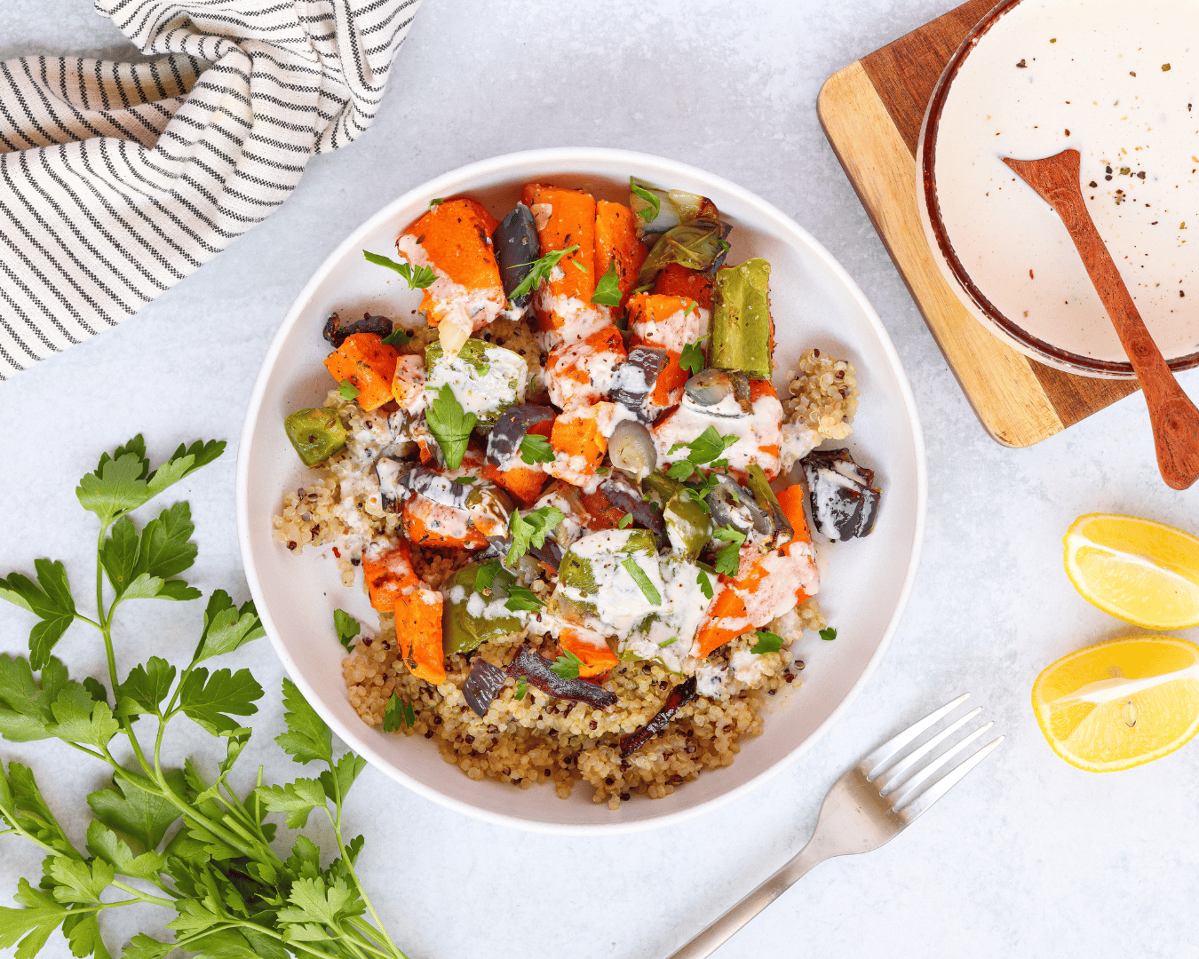 Vegan Quinoa Bowl with Tahini Dressing