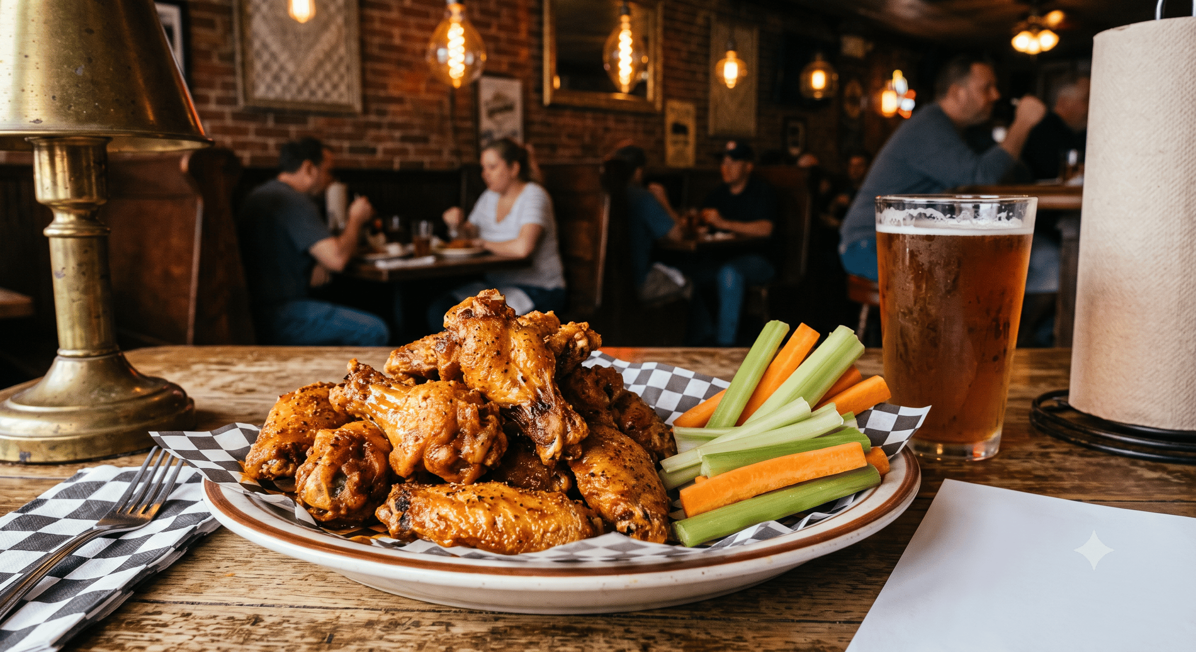 Enticing plate of chicken wings
