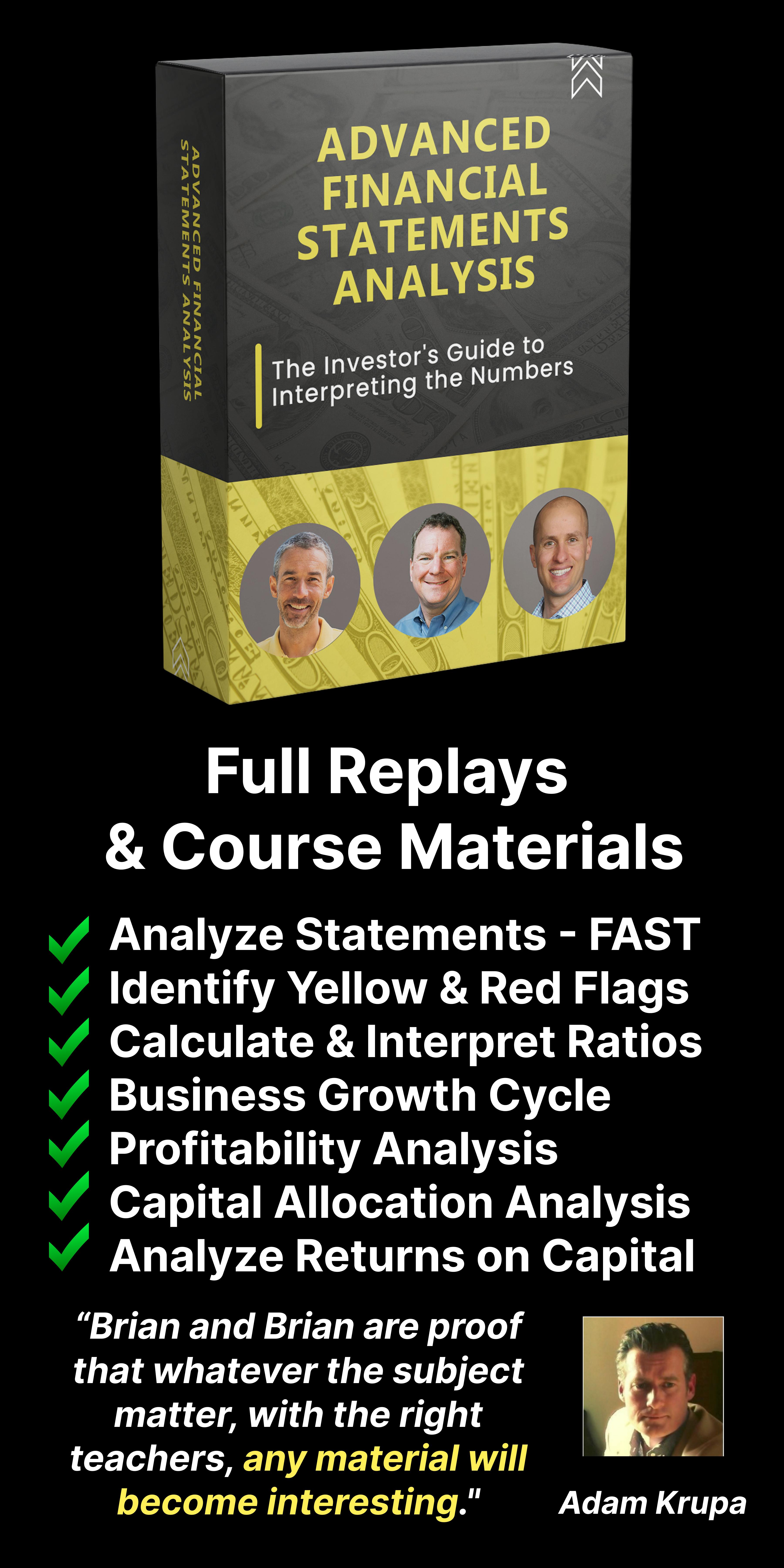 Advanced Financial Statements Analysis - Self-paced course