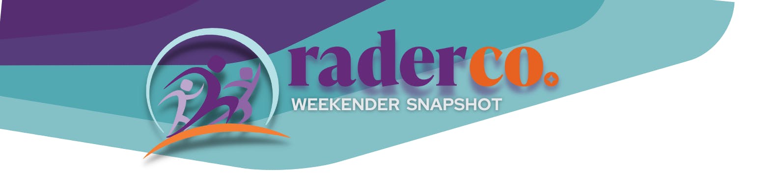 RaderCo Newsletter -Weekender Snapshot purple and teal wave logo